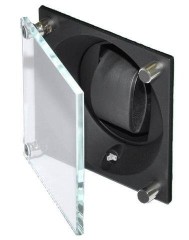 SwissKubiK v hnědé kůži prošívanou bílou nití single